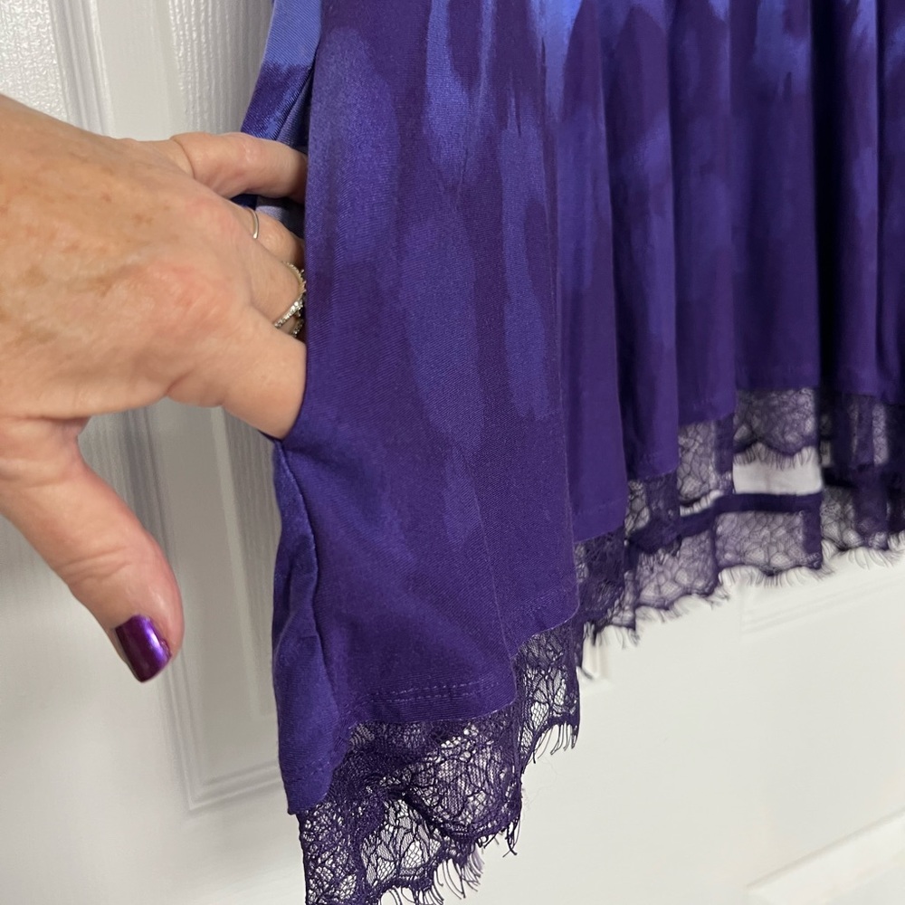 LOGO by Lori Goldstein Blue and Purple Patterned Tunic - Picture 3 of 12